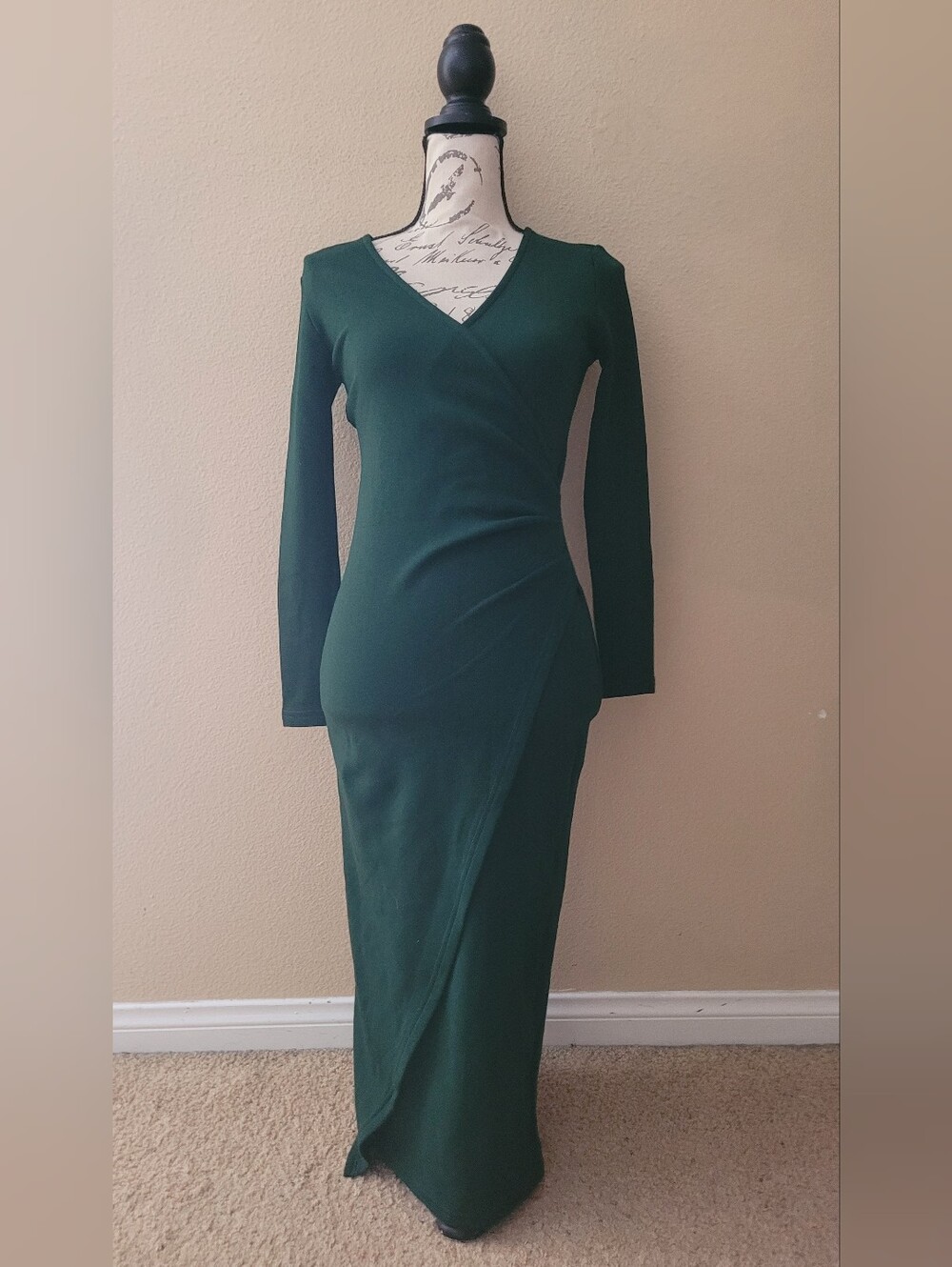 OGL Forest Green Long Sleeve Wrap Dress